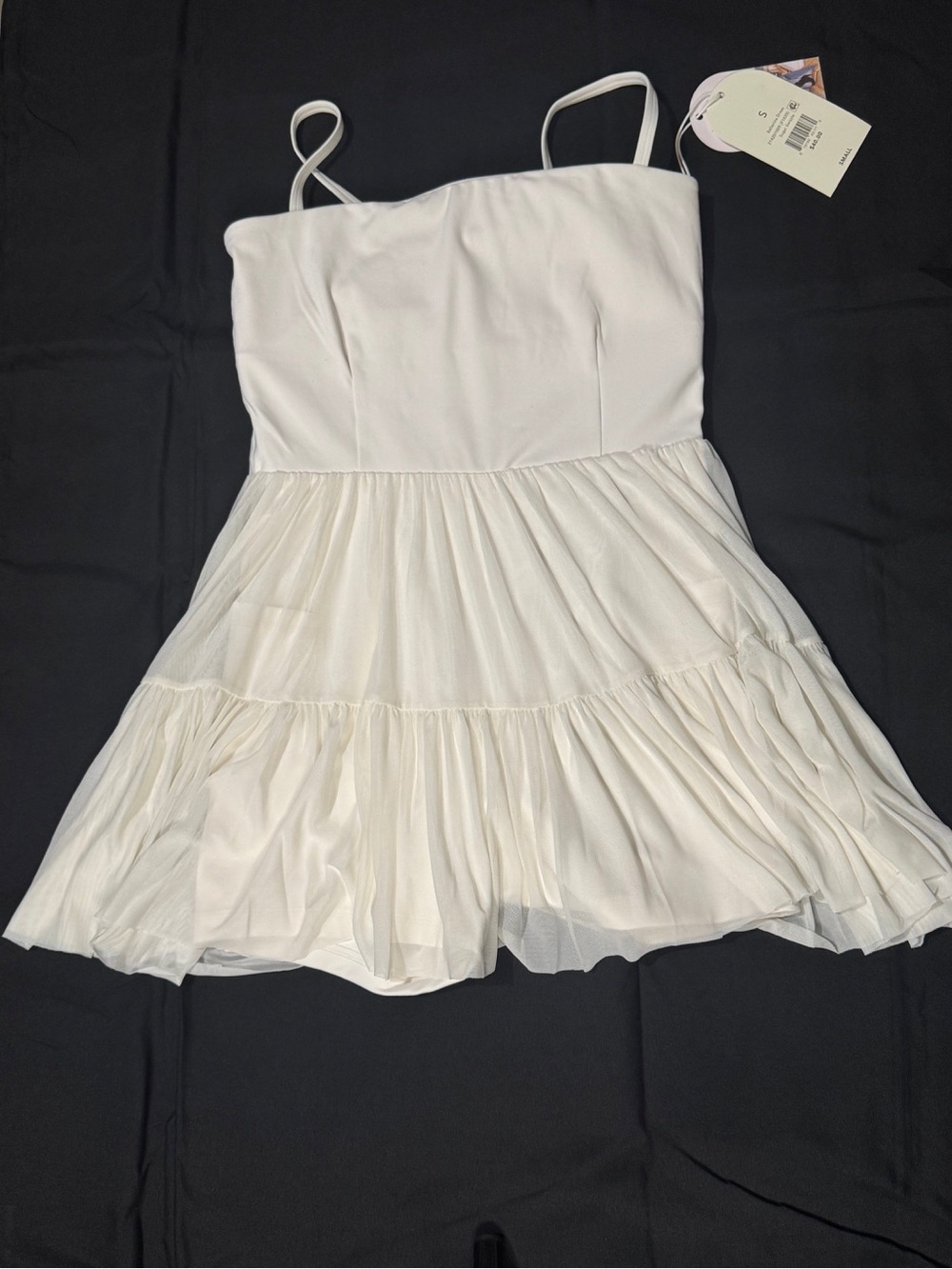 NWT Blogilates Ballerina Exercise Dress Built-In Shorts Pockets White Small